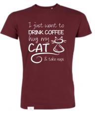 Supercat tshirt unisex Coffee Vinröd