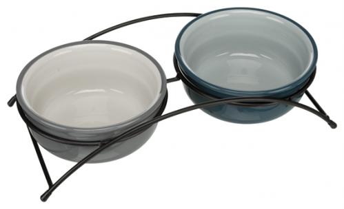Matbar keramikskålar grå / petrol