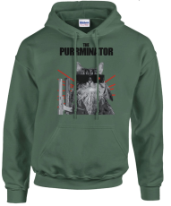 Supercat Hoodie med tryck Purrminator grön 3XL