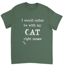 Supercat T shirt med tryck Right Meow Grön XL