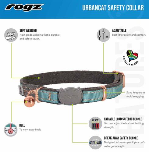 Rogz Urbancat Halsband Guldigt