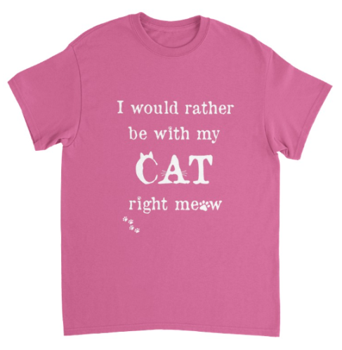 Supercat T shirt med tryck Right Meow Rosa XXL