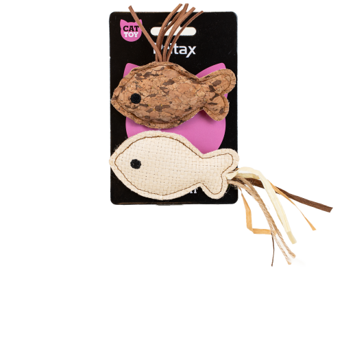 Kattleksak Natural 2-pack Fiskar
