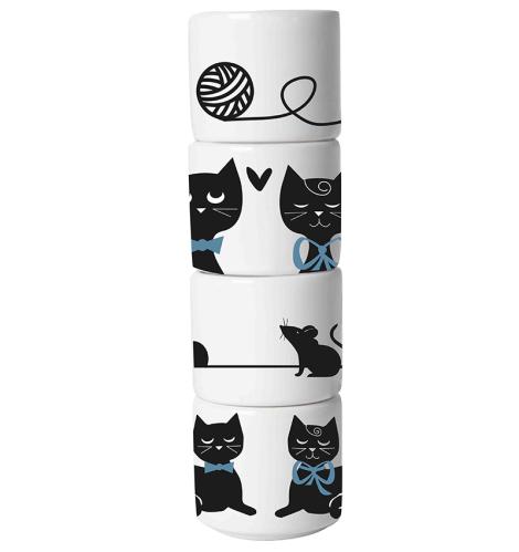 Äggkoppar kattmotiv 4 st