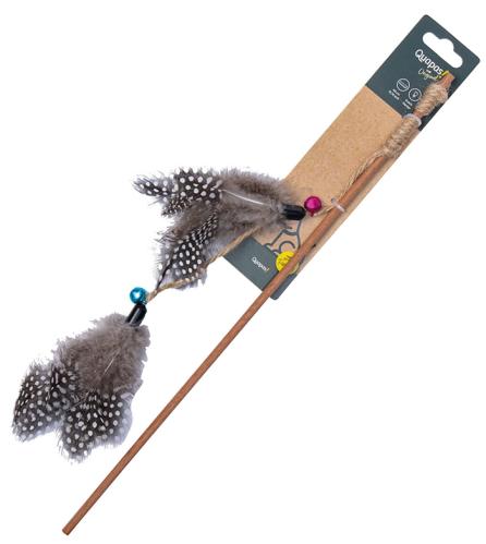 Kattspö trä med fjädrar och pinglor