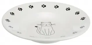 Keramikfat vit med katt & tassar