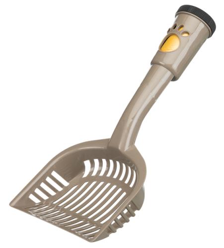 Spade med bajspåsar i skaftet
