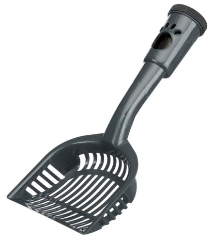 Spade med bajspåsar i skaftet