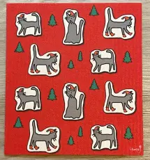 Disktrasa med jul kattmotiv papercats