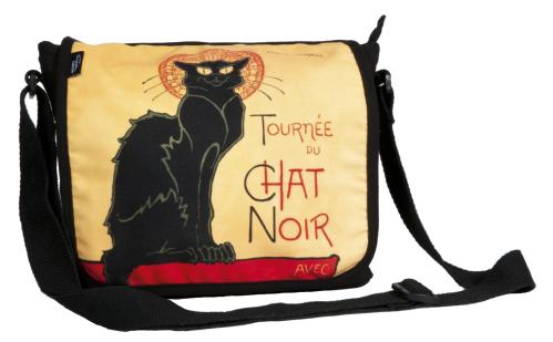 Väska med tryck, axelremsväska med Chat Noir
