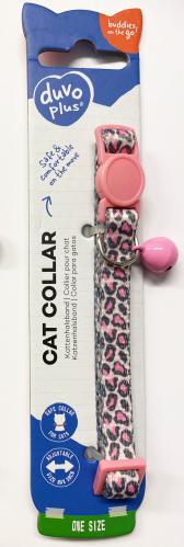 Katthalsband leopard med rosa spänne