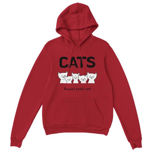 Supercat Hoodie med tryck, CATS röd S