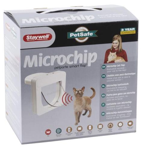 PetPorte Smart Flap - microchip kattlucka vit