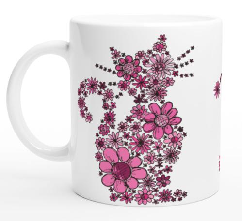 Mugg Blommiga Katten