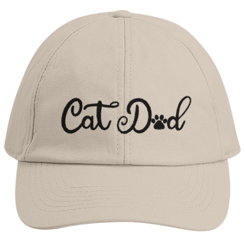 Beige keps med brodyr Cat Dad
