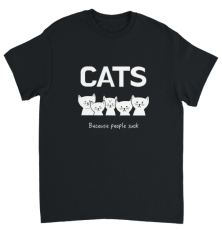 Supercat T shirt med tryck CATS Svart S