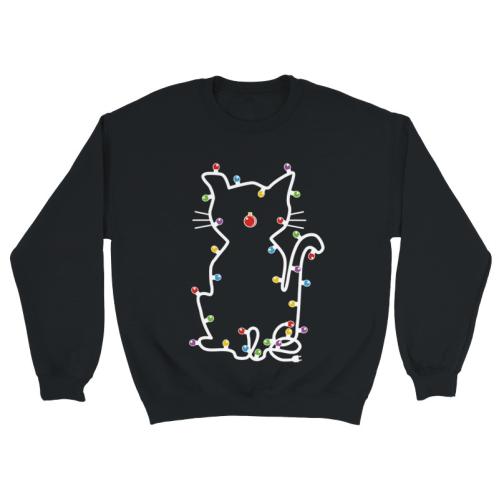 Supercat Sweatshirt Jultröja Kittylights svart