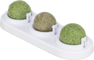 Kattmyntaboll med hållare, 3-pack bollar