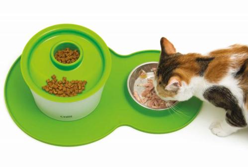 CatIt Peanut Underlägg grön med matskål
