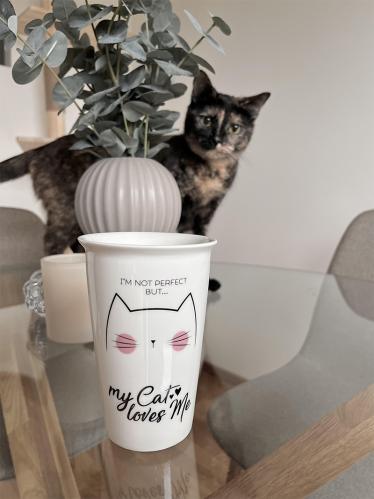 Take-away mugg med lock, MEOW