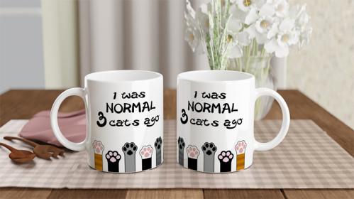 Mugg kattmotiv: I was normal 3 cats ago
