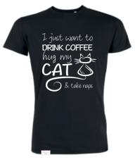 Supercat tshirt unisex Coffee Svart