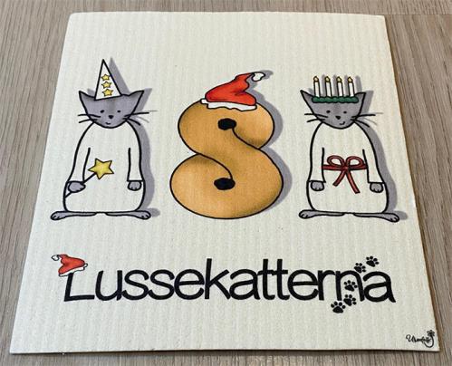 Disktrasa med kattmotiv lussekatterna