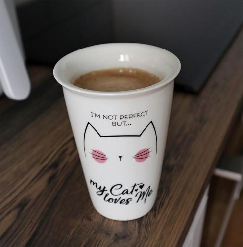 Take-away mugg med lock, MEOW