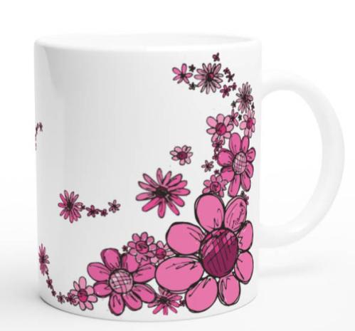 Mugg Blommiga Katten