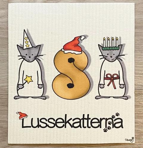 Disktrasa med kattmotiv lussekatterna