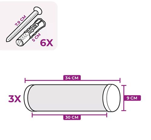 Klättersteg Horizon 0930 Grey 3-pack