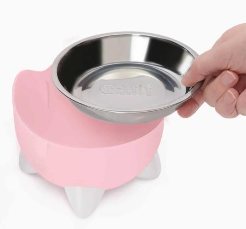Catit Pixi Combo ROSA - vattenfontän och matskål