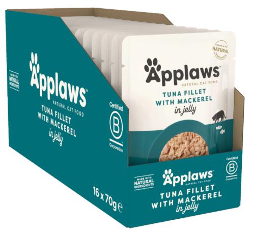12-pack Applaws Tuna with mackerel Jelly 70 g