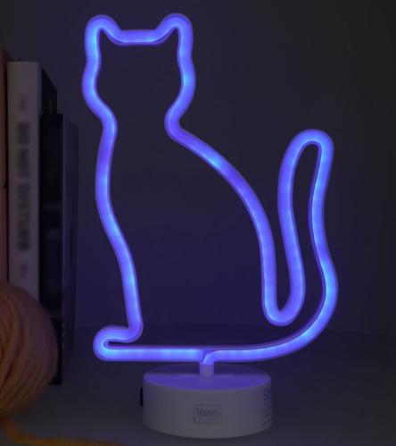 LED-lampa katt med neoneffekt