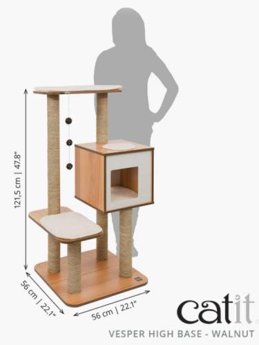 Klösträd Catit Vesper high base Walnut