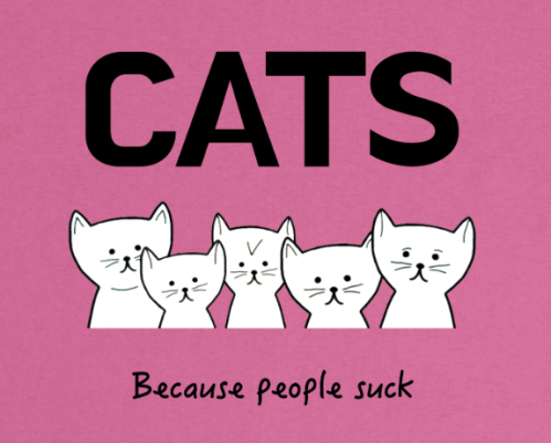 Supercat T shirt med tryck CATS Rosa S