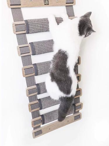 Katthylla stege Ladder Grey