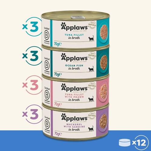 Kattmat Applaws Multipack Fisk 12x70g