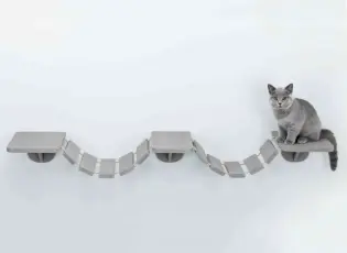 Hängbro för katt - vägghängd grå