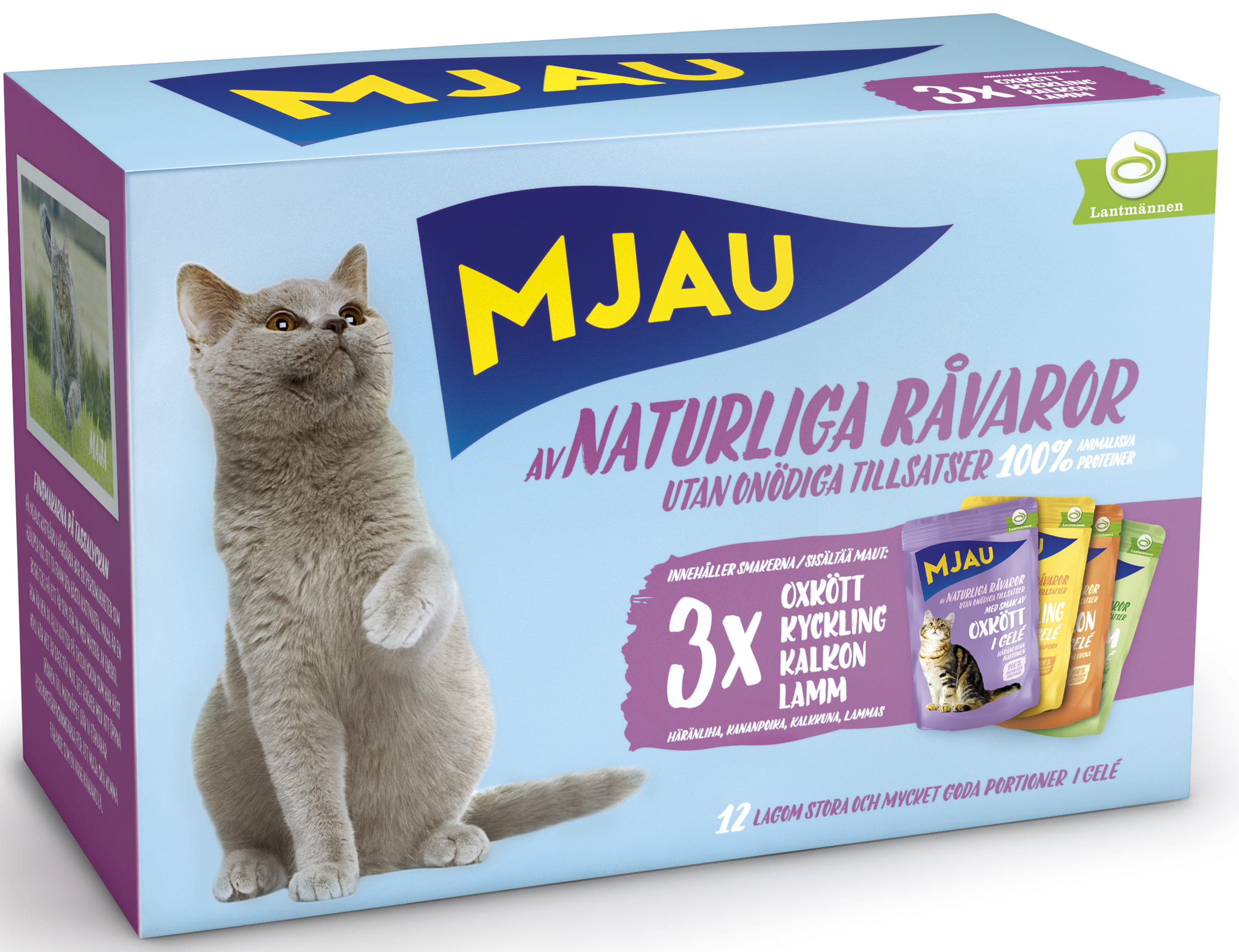 Mjau mix gele köttsmaker 12 x 85 gram