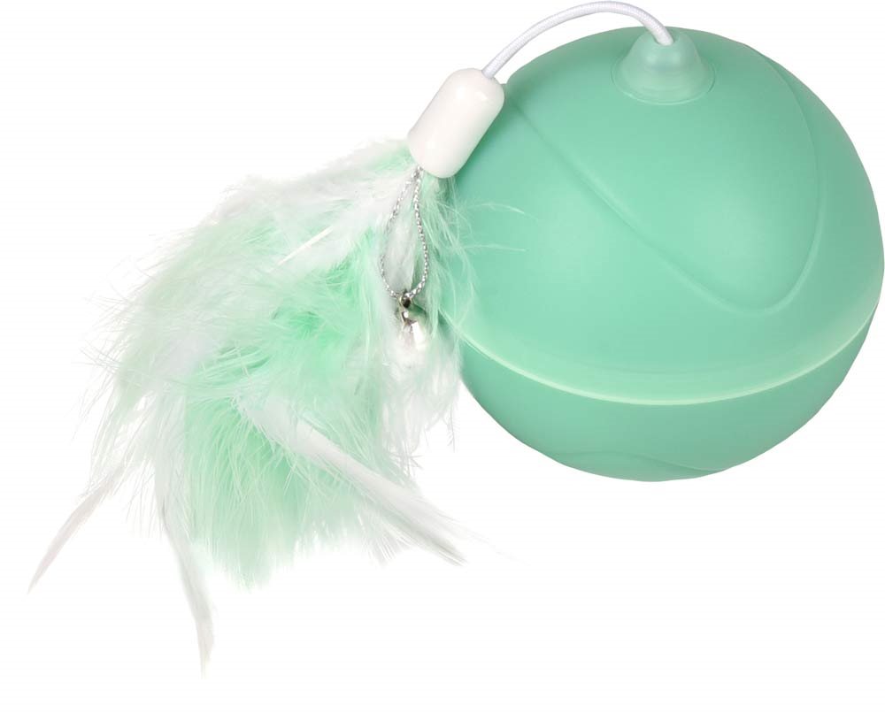 Kattleksak boll med rörelse, fjäder och LED
